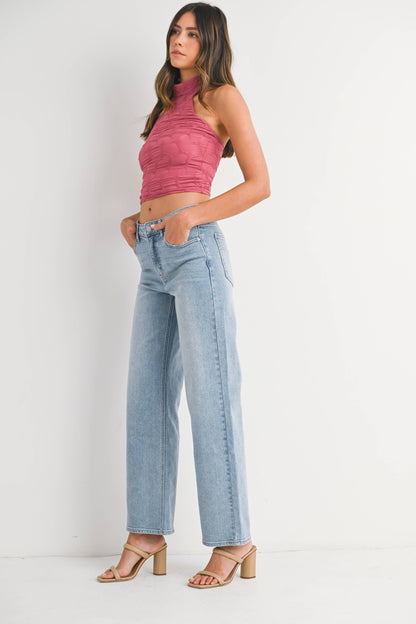 JBD High Rise Full Length Straight Jeans