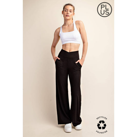 PLUS V Waist Wide Leg Active Pant