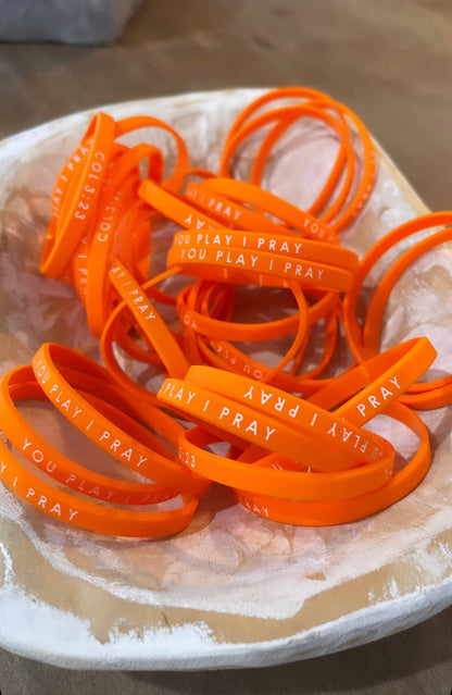 Orange You Play I Pray Team Spirit Bracelets