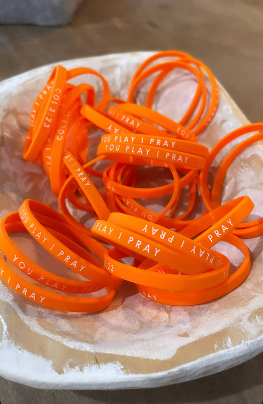 Orange You Play I Pray Team Spirit Bracelets