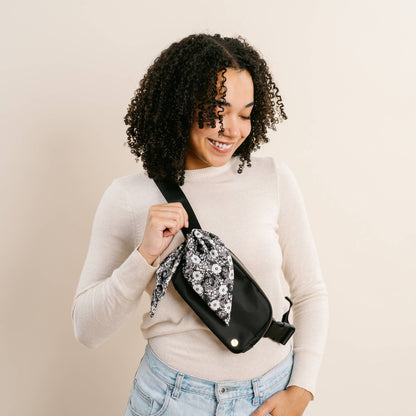 Belt Bag with Hair Scarf - Midnight Black