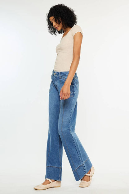 Mid Rise Wide Leg Jeans