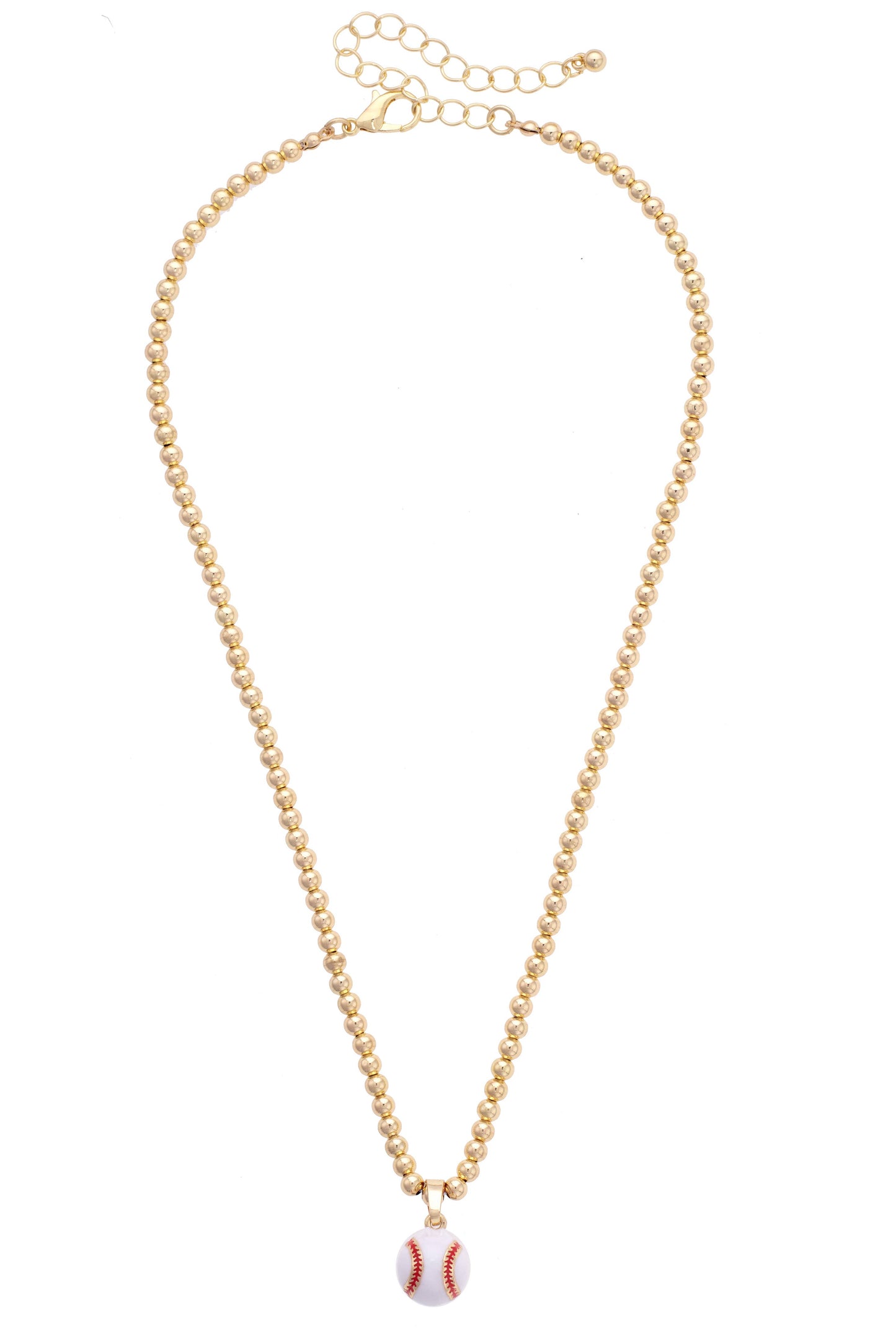 Baseball Enamel Ball Bead Necklace