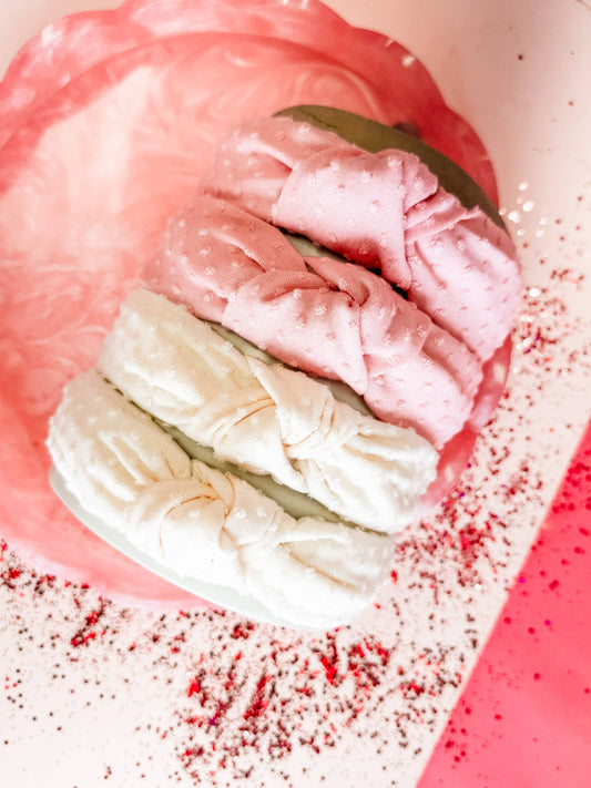 Cream Swiss Dot Headband
