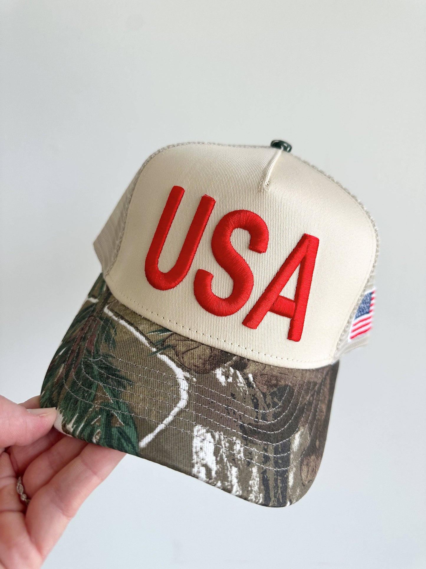 USA Vintage Camo Trucker Hat