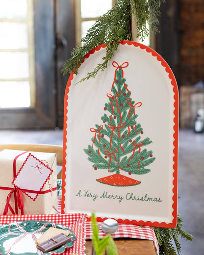 Christmas Tree Arch Bamboo Tray 12" x 18"