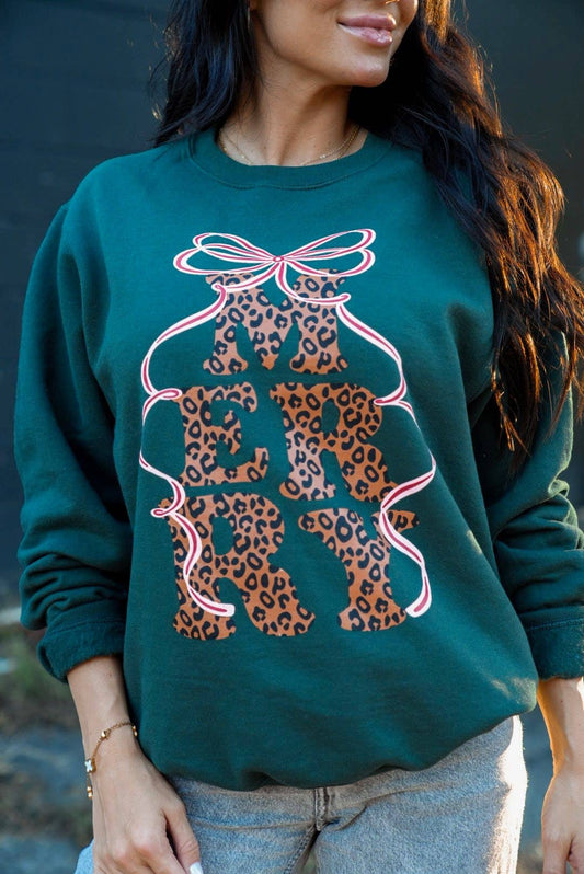 Merry Leopard Sweatshirt
