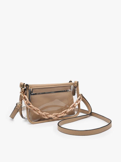 Clear Crossbody w/ Chain: Black