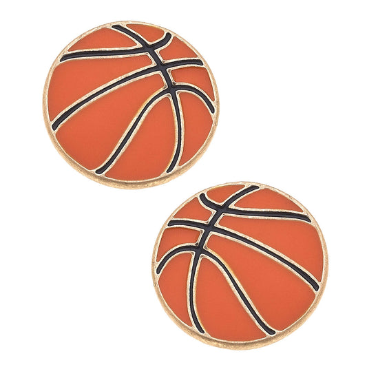 Basketball Enamel Stud Earrings