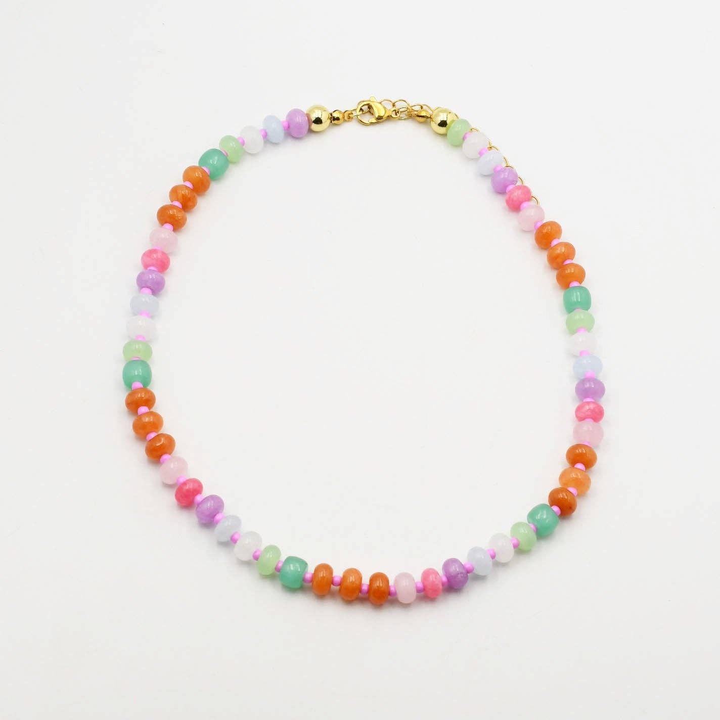 Pastel Gemstone Bead Necklace