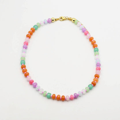 Pastel Gemstone Bead Necklace