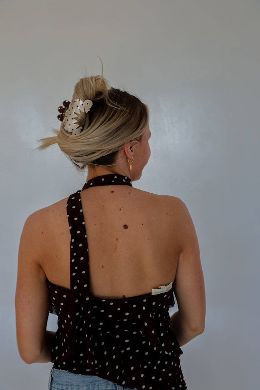 Brown & Cream Midi Claw Hair Clip