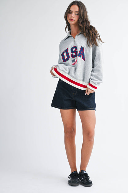 USA Half Zip Sweatshirt