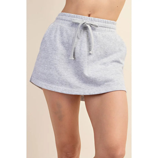 Heather Grey French Terry Skort