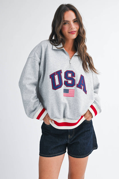 USA Half Zip Sweatshirt