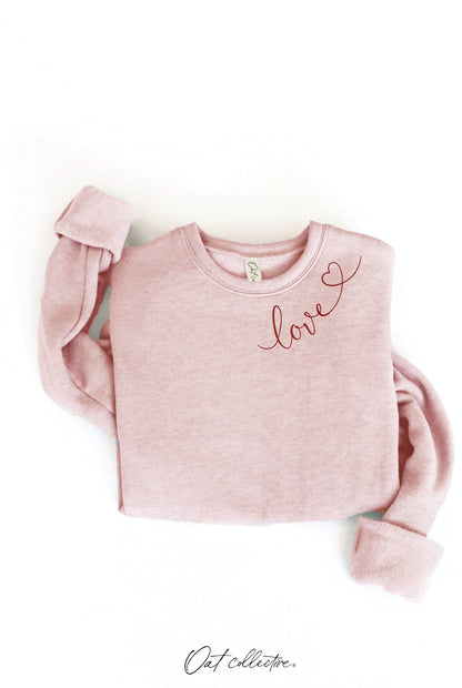 Love Heart Neckline Sweatshirt