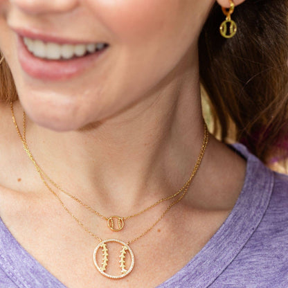 Glitzy Baseball | Softball Necklace