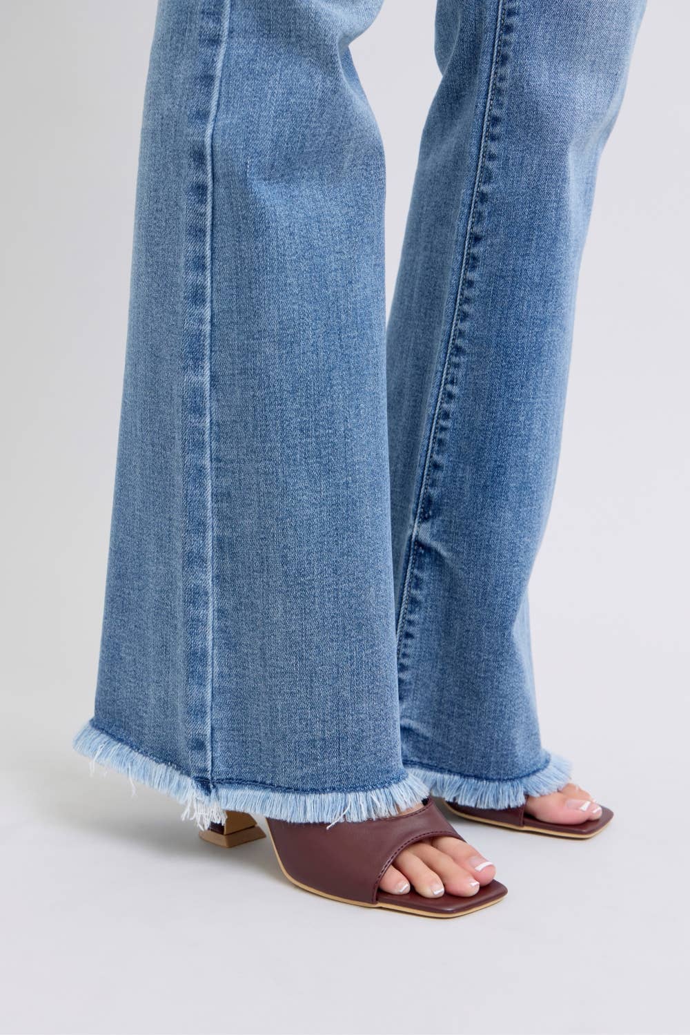 Judy Blue High Waisted Bootcut with Fray Hem Jeans