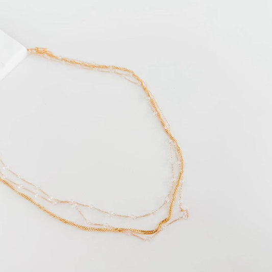 Multi Layered Beaded Chain Necklace