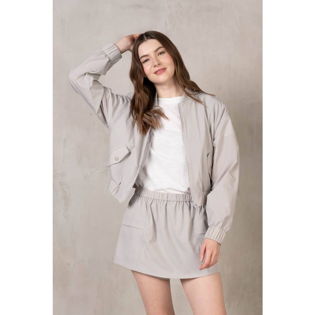 Stretch Woven Bomber Jacket