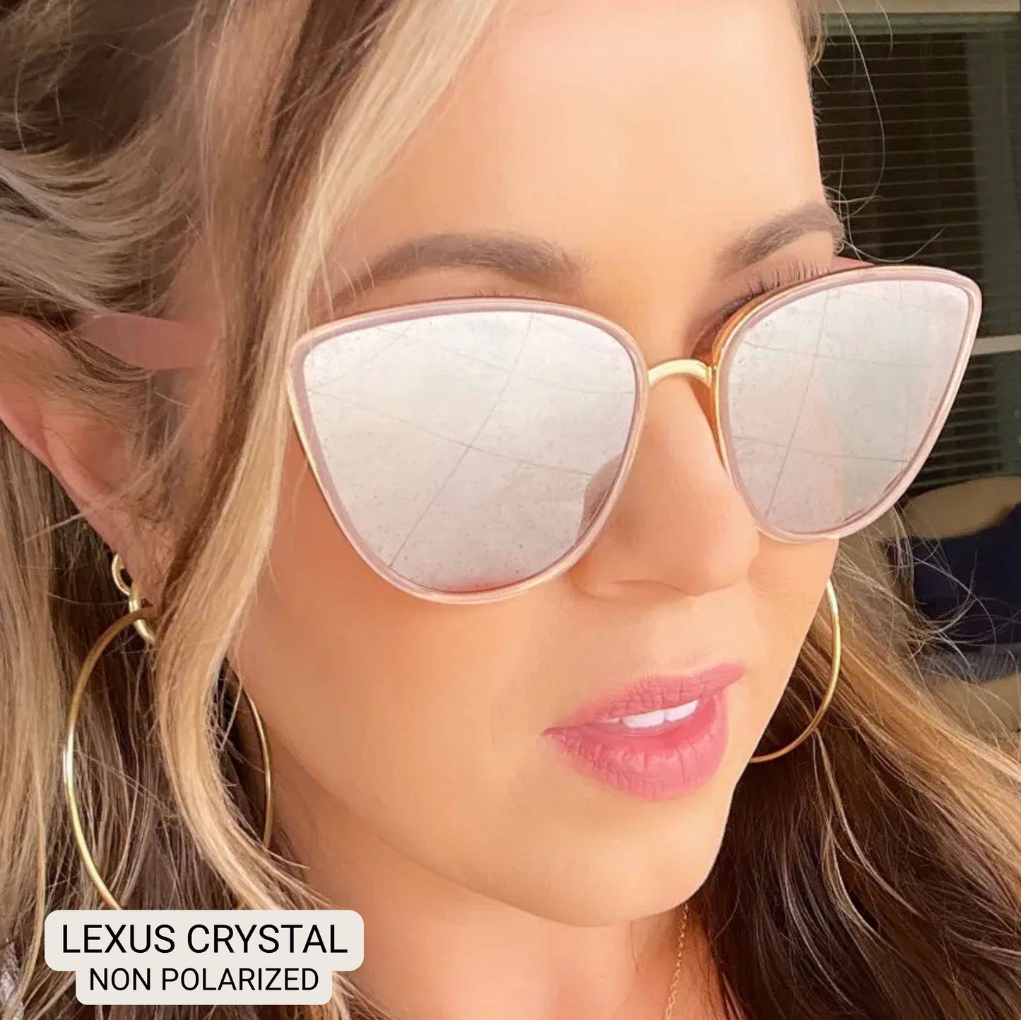 Lexus - Women's Polarized Medium Cat Eye Sunglasses