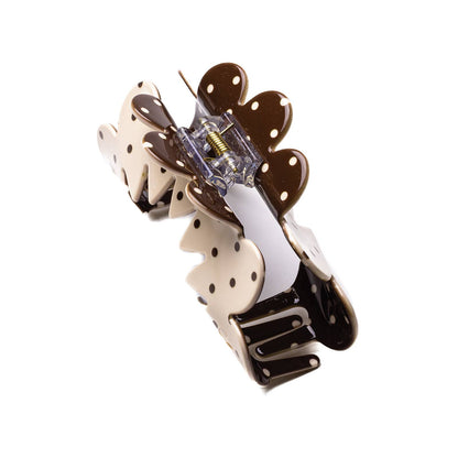 Brown & Cream Midi Claw Hair Clip