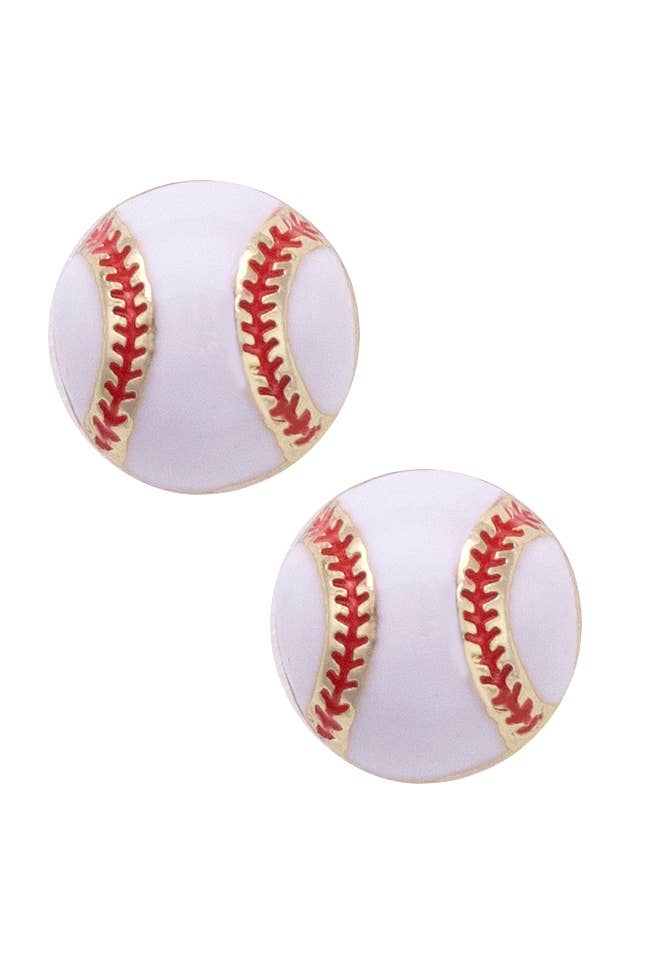 Baseball Enamel Stud Earrings