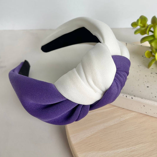 Purple and White Headband