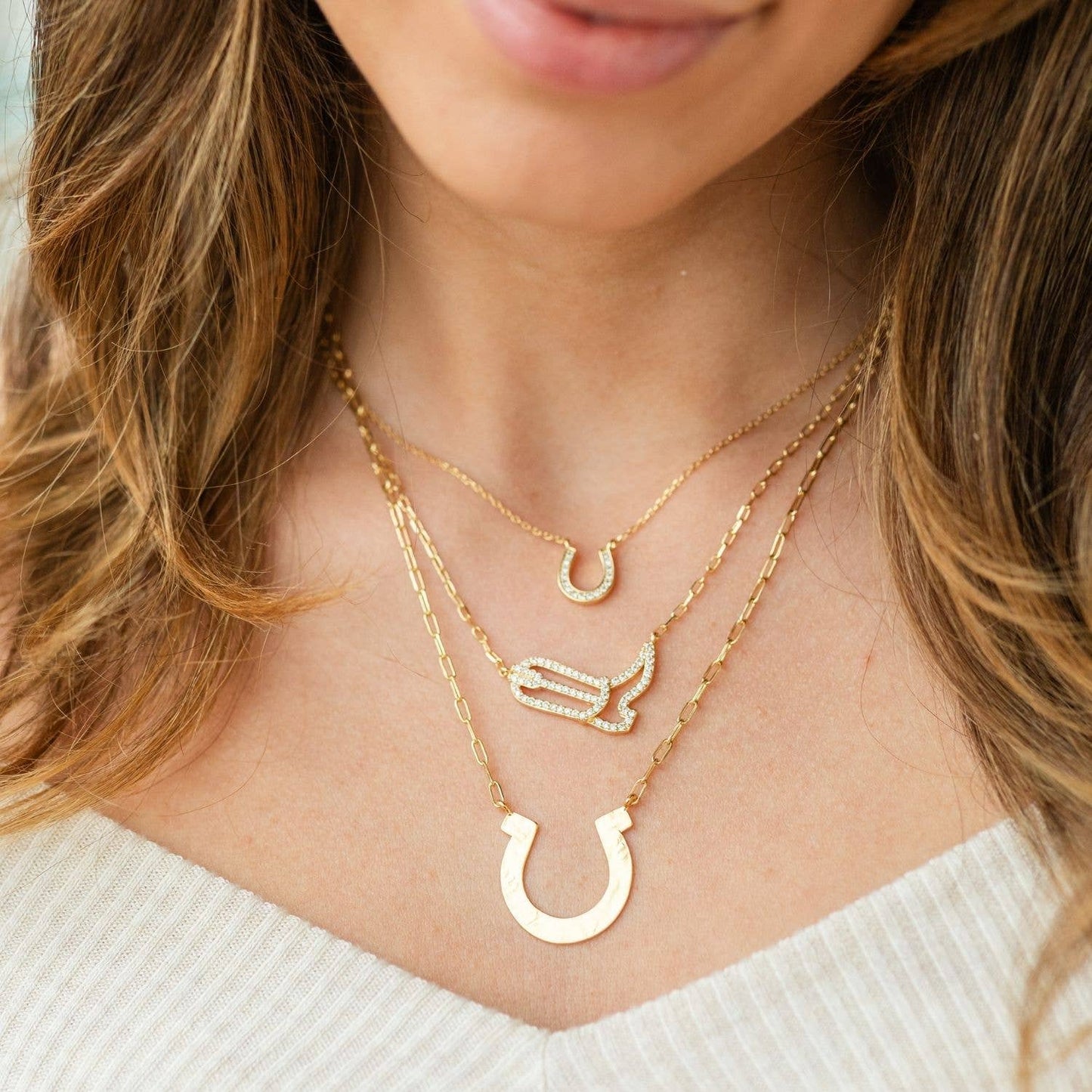 Pave Horseshoe Necklace