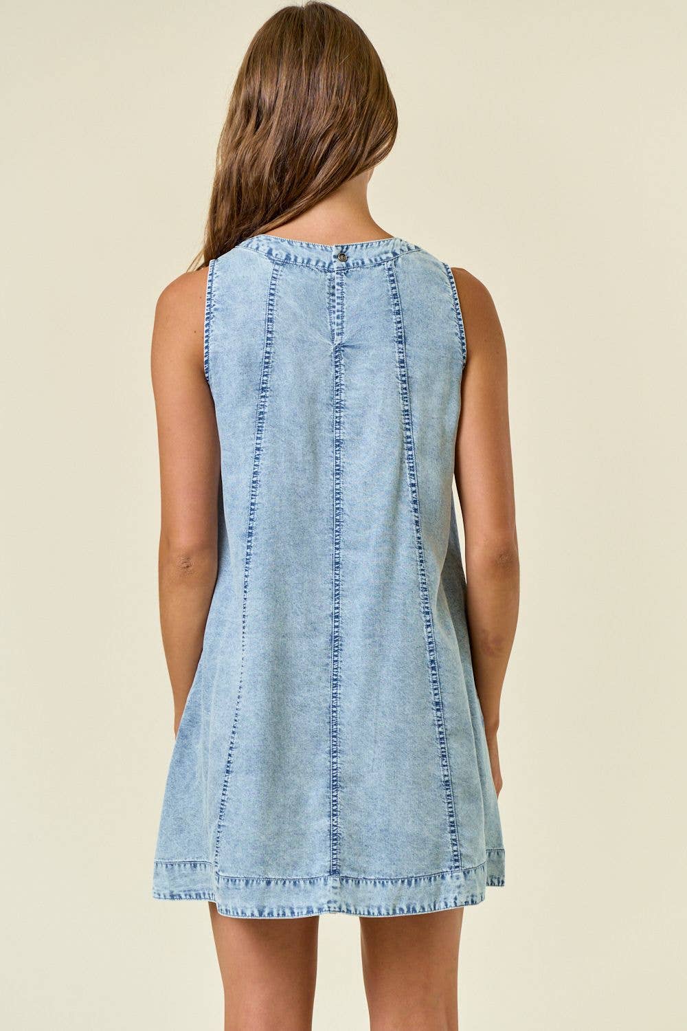 Chambray A-Line Mini Dress