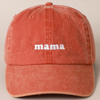 Orange MAMA Embroidered Baseball Cap Dad Hat